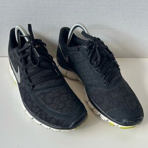 Nike Free 5.0 Running Shoes Black Low Top Leopard - Sz 9